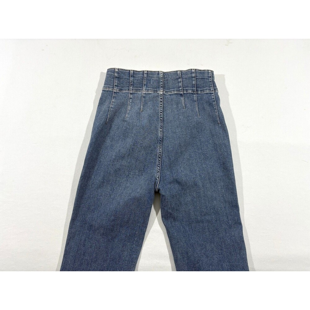 We The Free People Jayde Flare High Rise Denim Blue Jeans Stretch Boho Sz 28 - Picture 8 of 12
